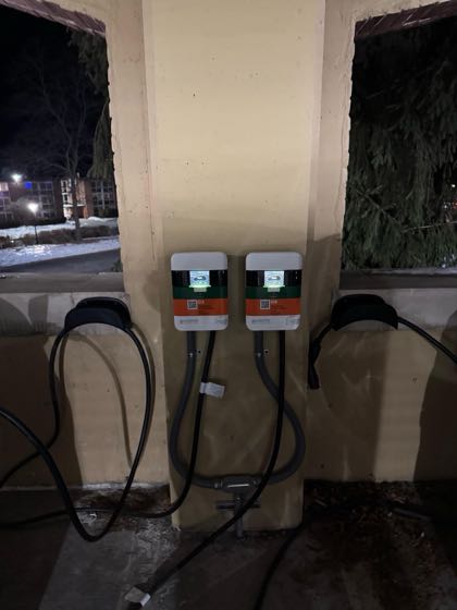 EV charger at Culinary Institute Pepsi Garage